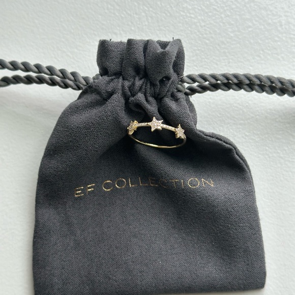 EF collection Jewelry - EF Collection Diamond Three Star 14k yellow Gold Ring